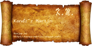 Kenéz Martin névjegykártya