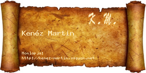 Kenéz Martin névjegykártya
